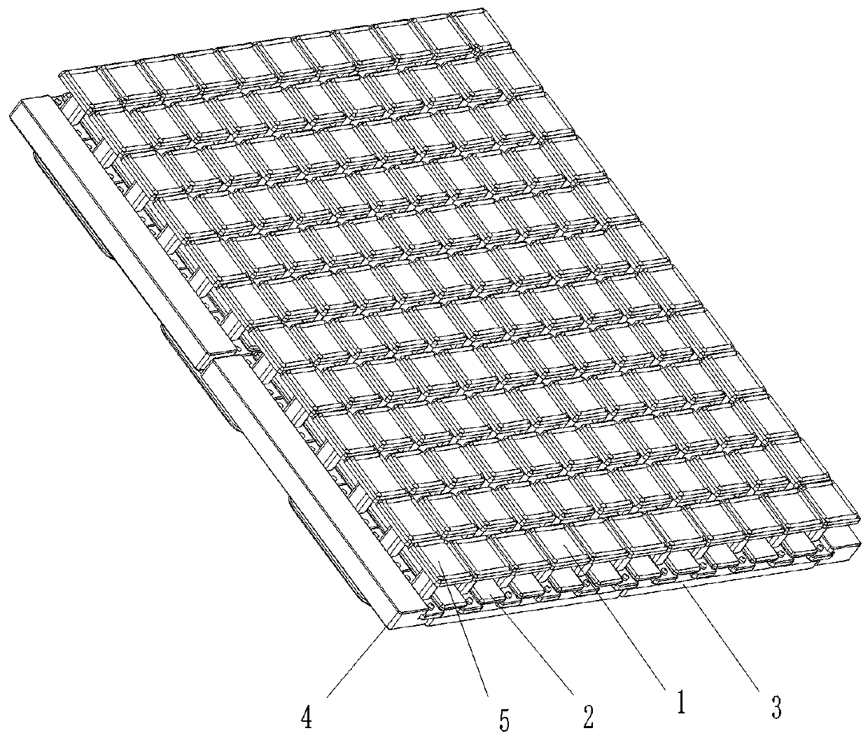 Groove inserting lattice member combination checkerboard structure