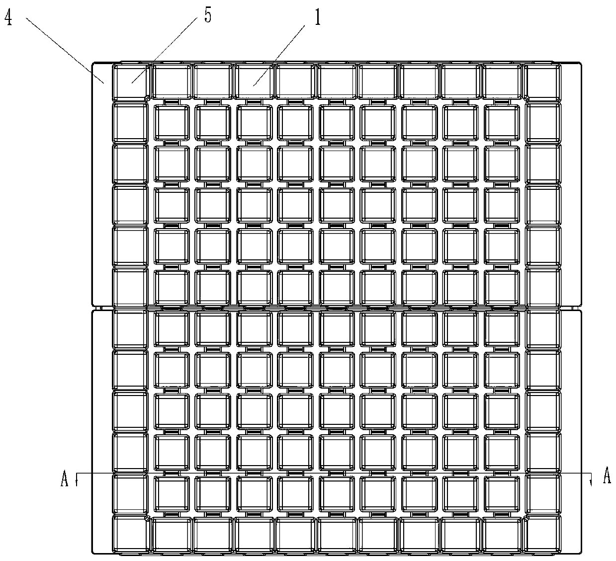 Groove inserting lattice member combination checkerboard structure