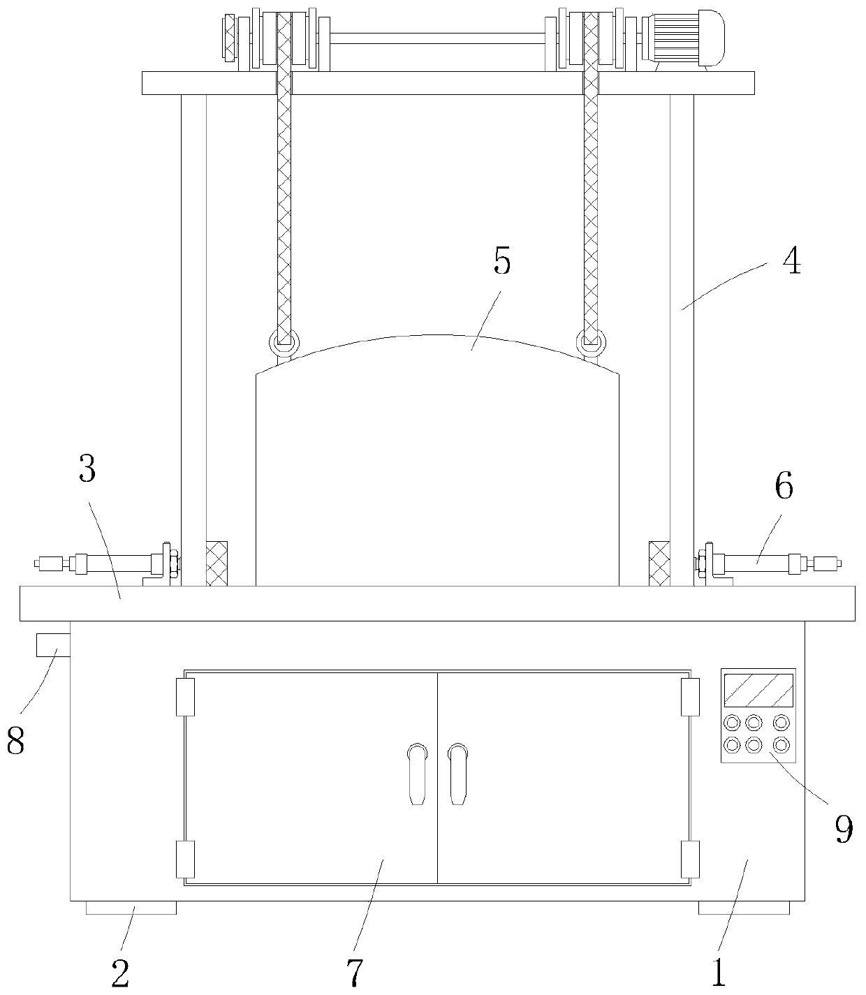 Rubber band vulcanization device with rapid cooling function