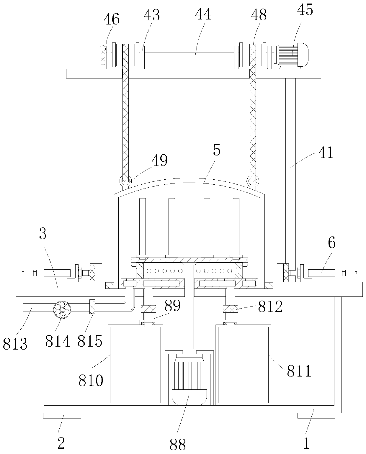 Rubber band vulcanization device with rapid cooling function