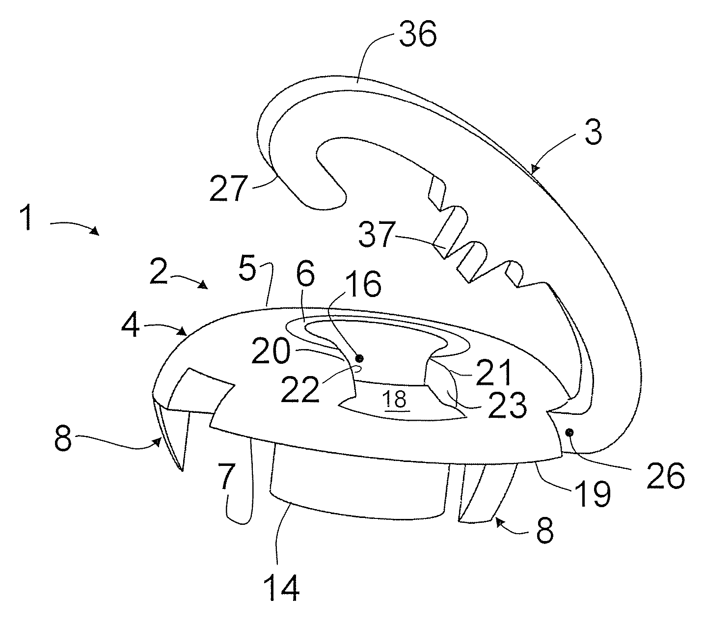 A soft tissue fixation device