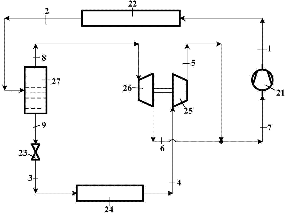 Vapor compression refrigeration cycle expansion work recovery system