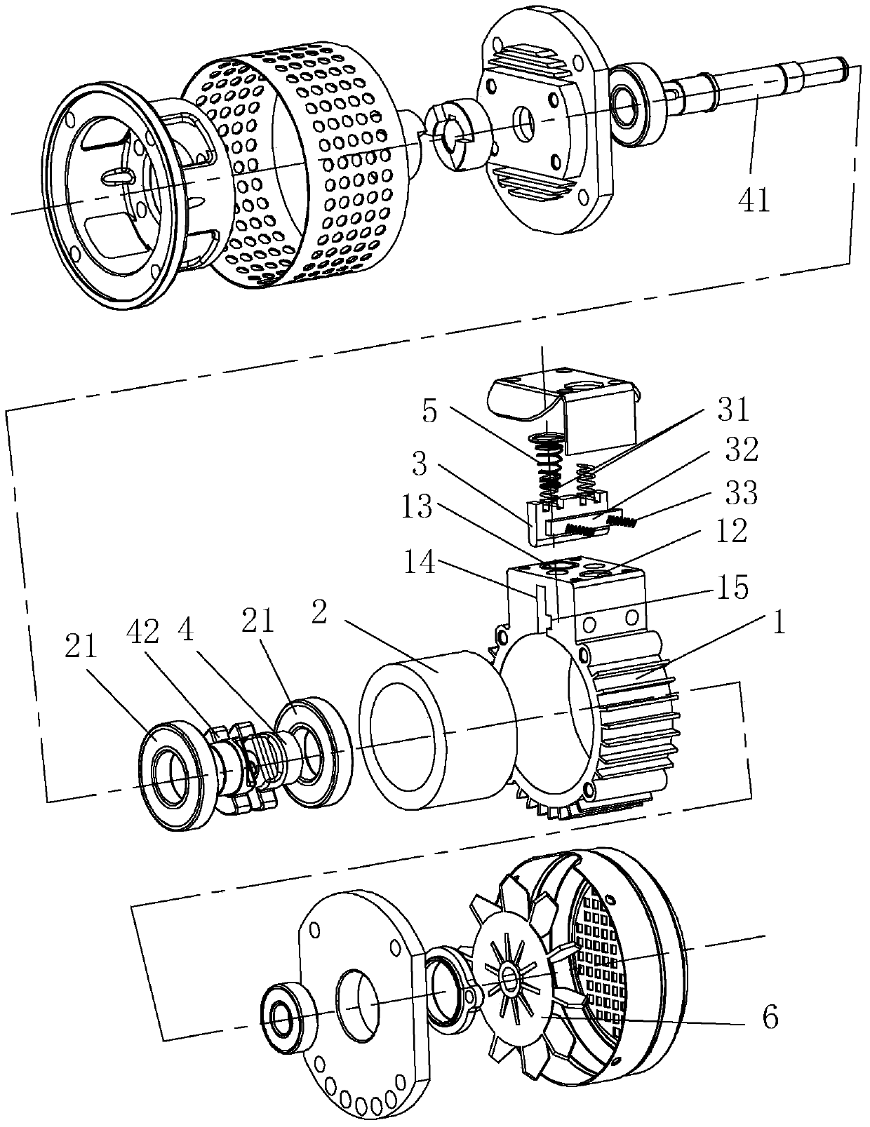 Rotary air compressor head