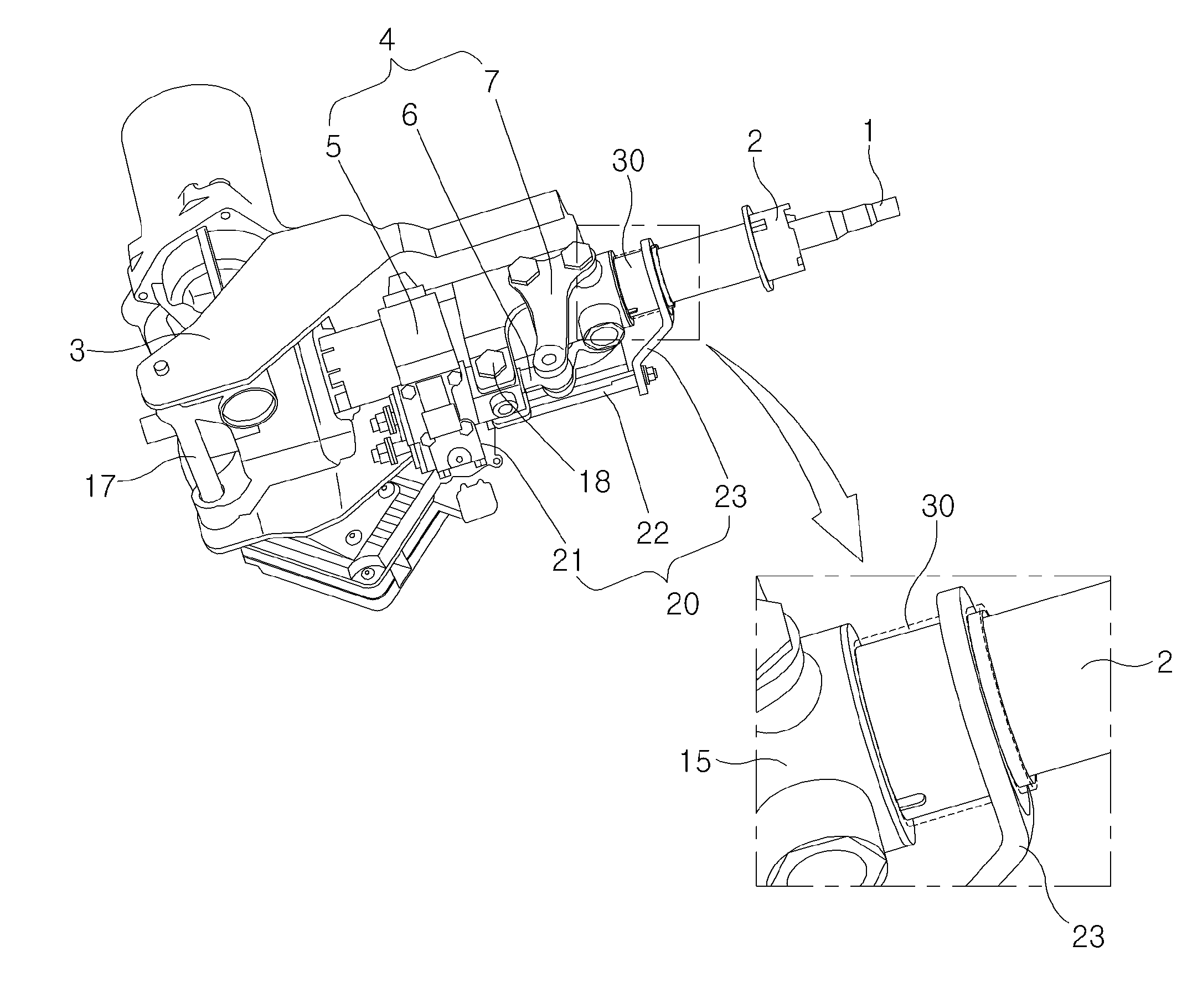 Lower type motor driven column apparatus