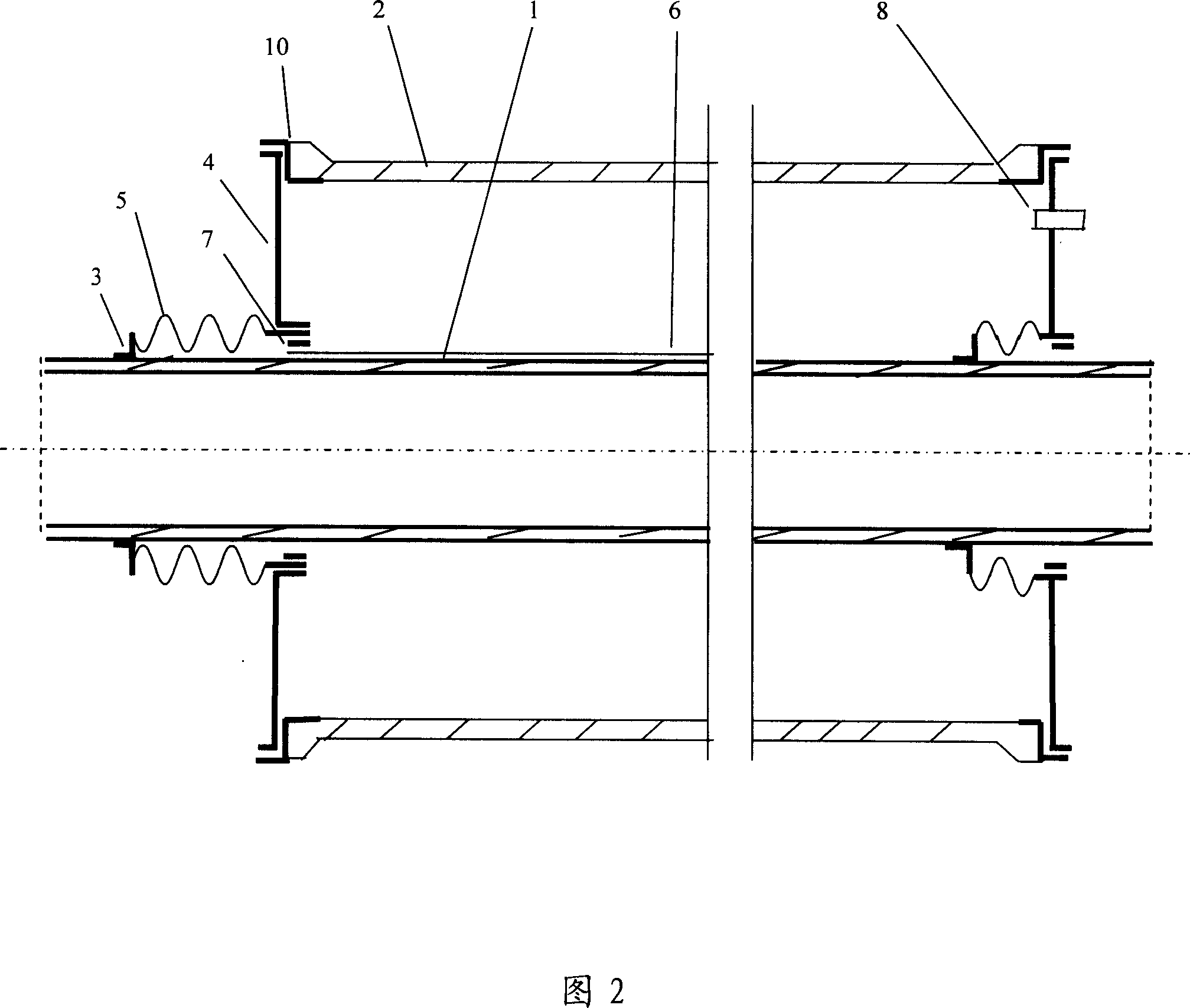 Line focusing metal flow passage solar vacuum heat-collecting tube and fabrication technology thereof