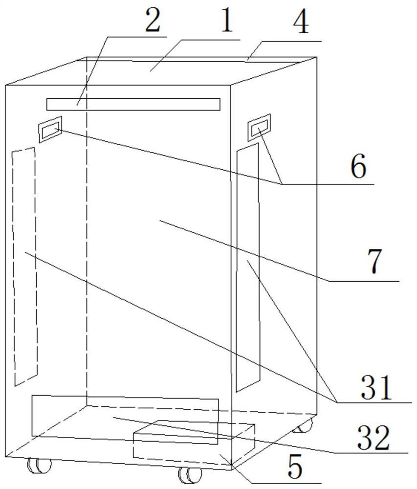 Three-unit UV ambient air purification device