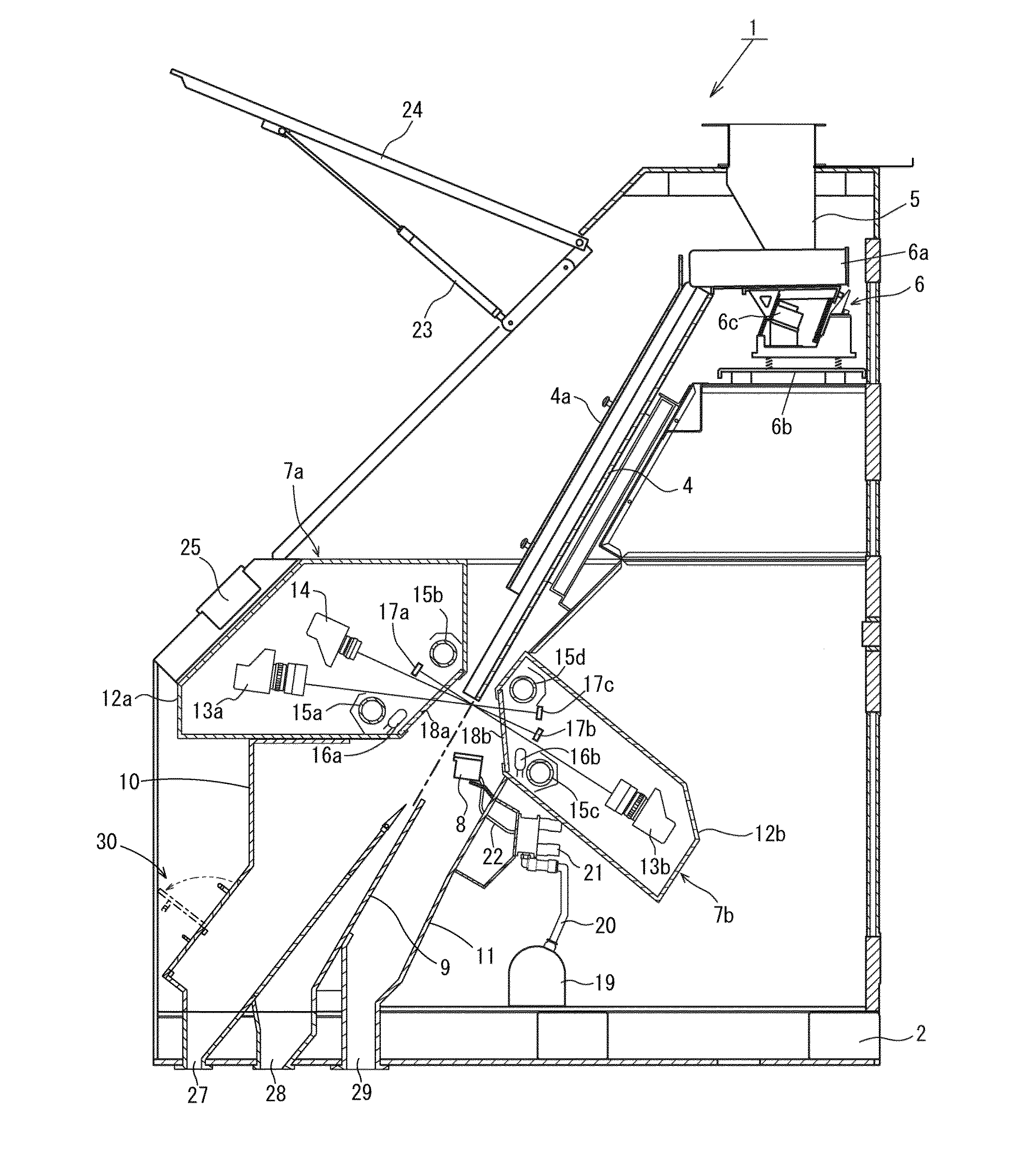 Optical type granule sorting machine