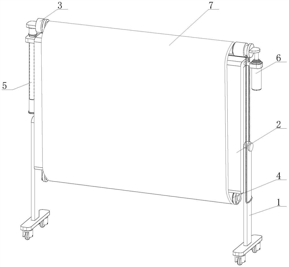 Rolling whiteboard for teaching