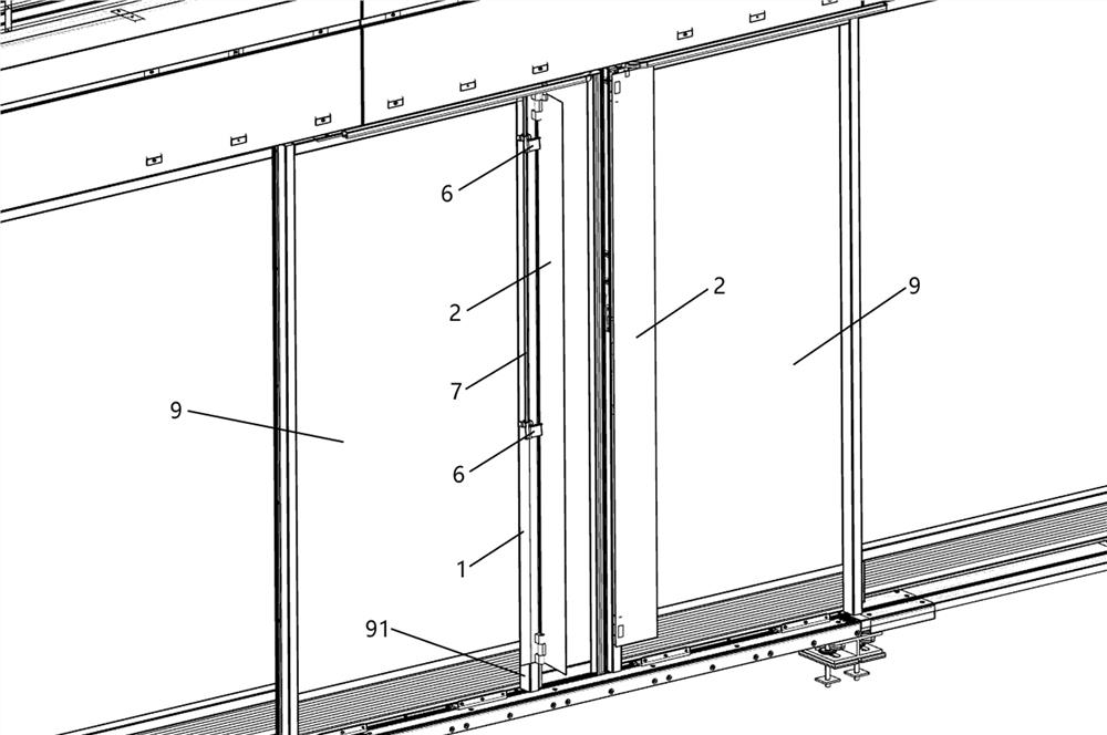 Passive side baffle of platform door