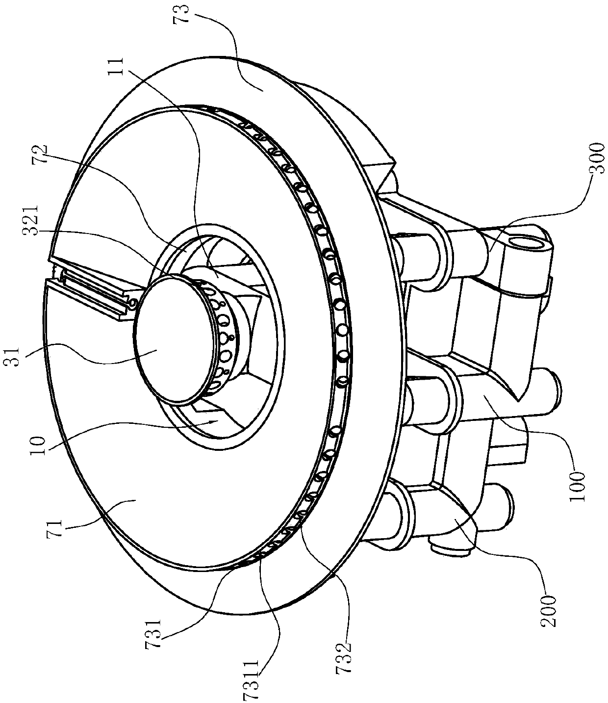 Upward air inlet burner and kitchen range using upward air inlet burner