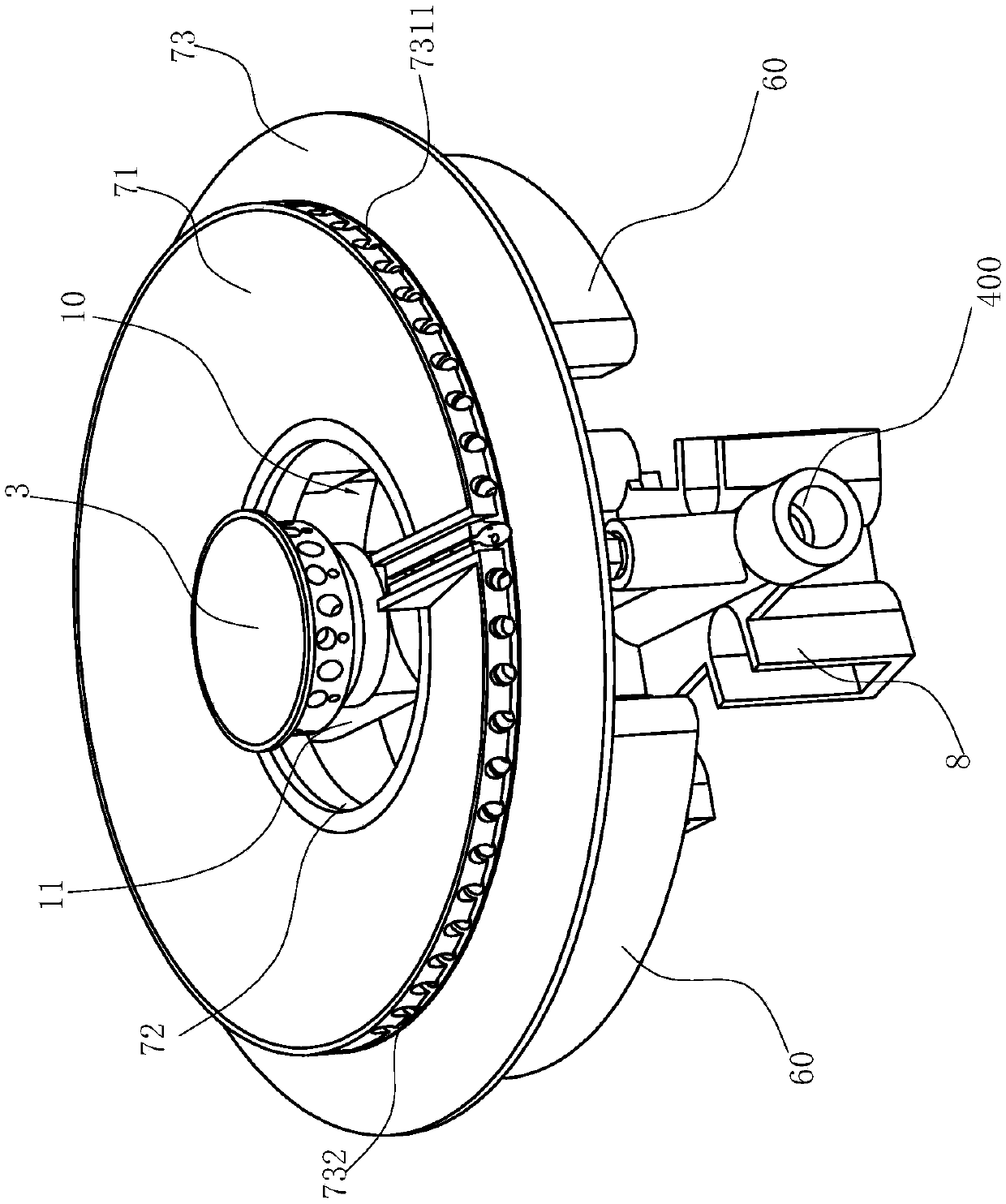 Upward air inlet burner and kitchen range using upward air inlet burner