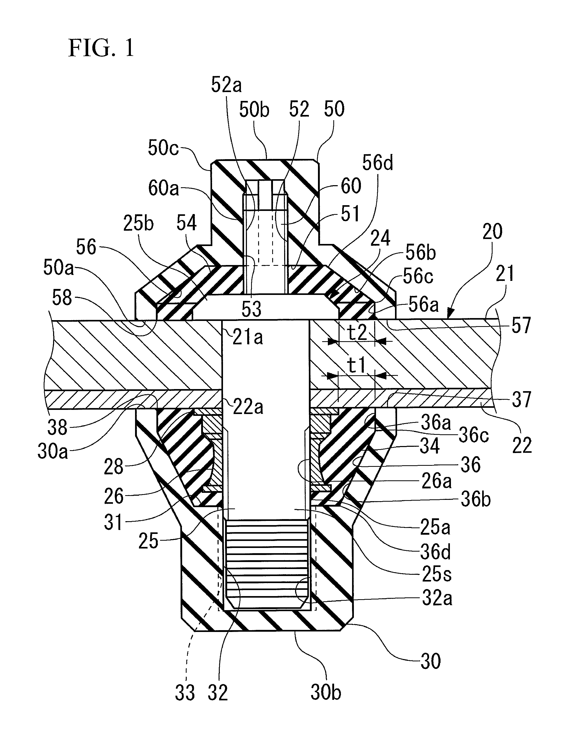 Lightning-resistant fastener, cap, fastener member, and method for attaching lightning-resistant fastener