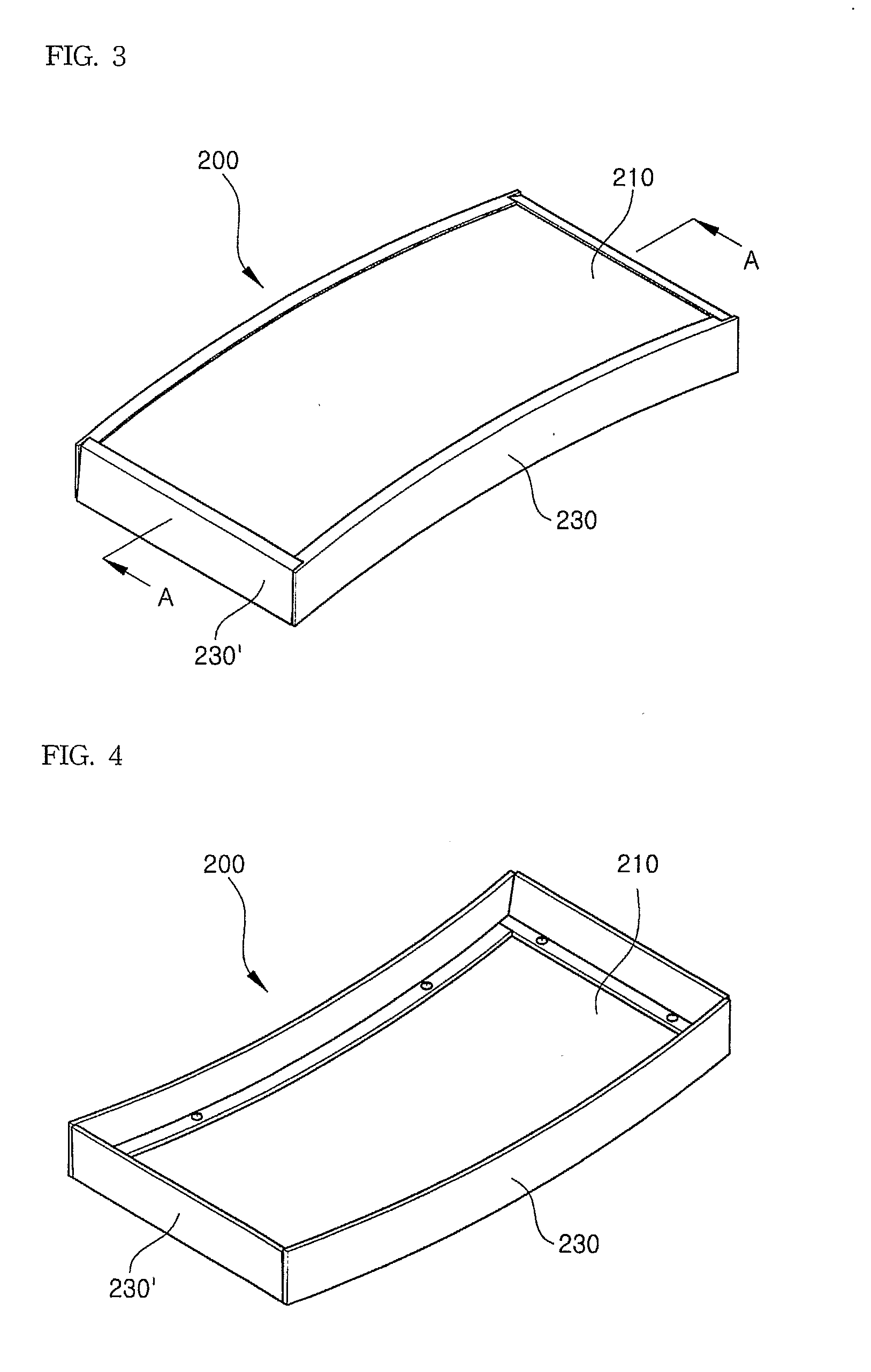 Curved Panel for Acoustical Shell, Method of Manufacturing the Same, and Acoustical Shell Using the Same