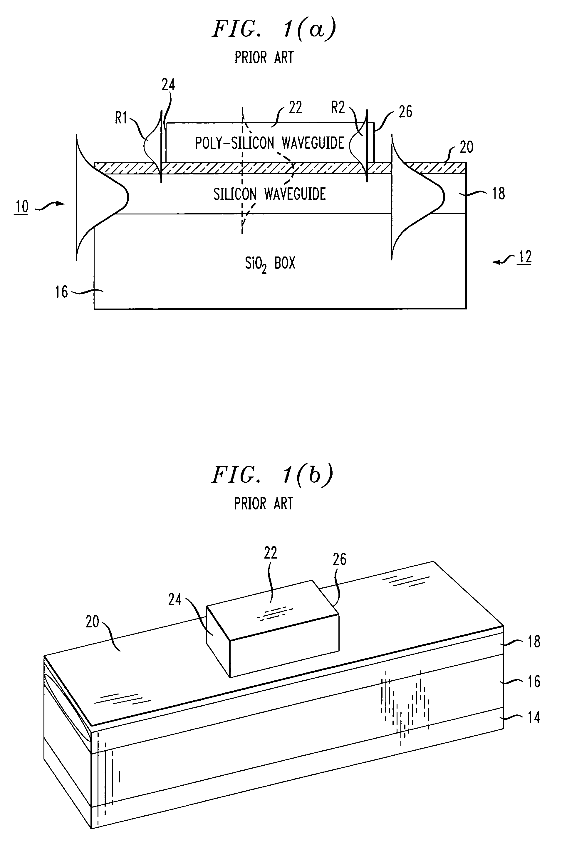 Mode transformation and loss reduction in silicon waveguide structures utilizing tapered transition regions