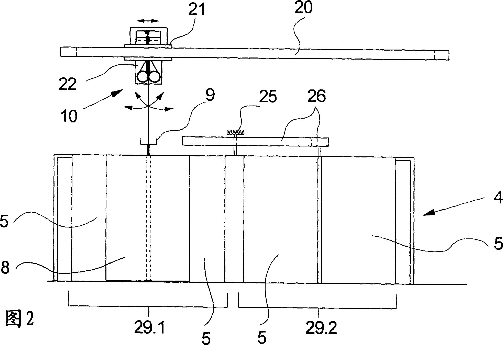 Method and device for producing and storing tows