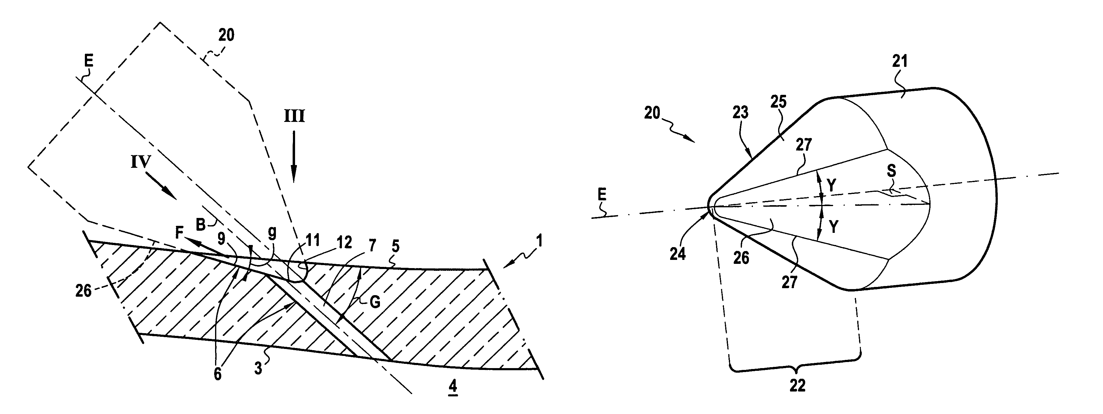 Cooling channel formed in a wall