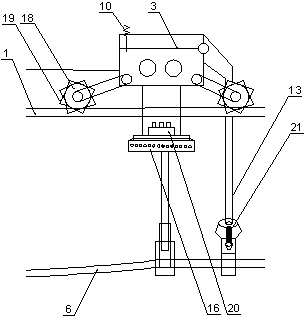 Overhead line cross wiring device