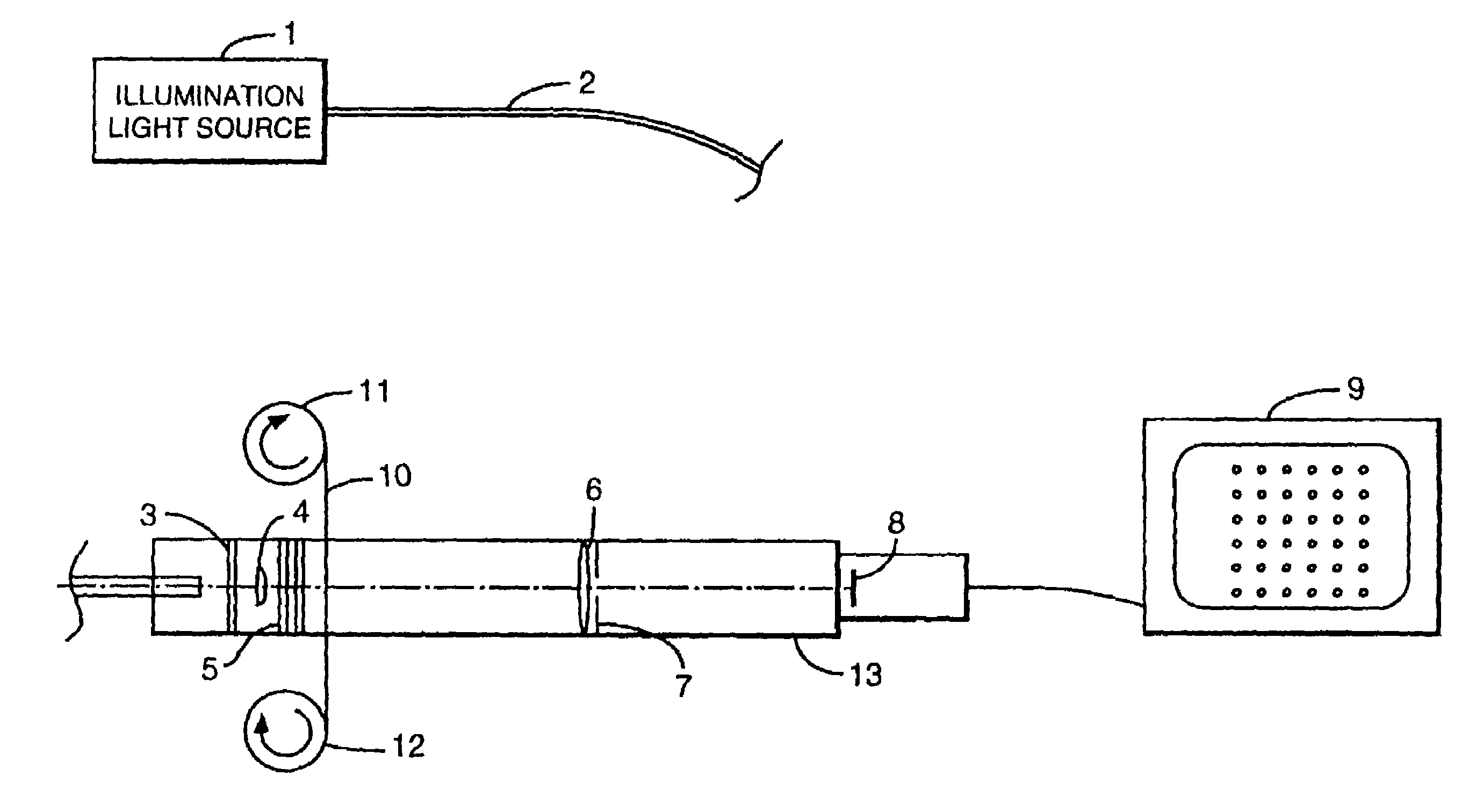 Method and device for non-destructive analysis of perforations in a material