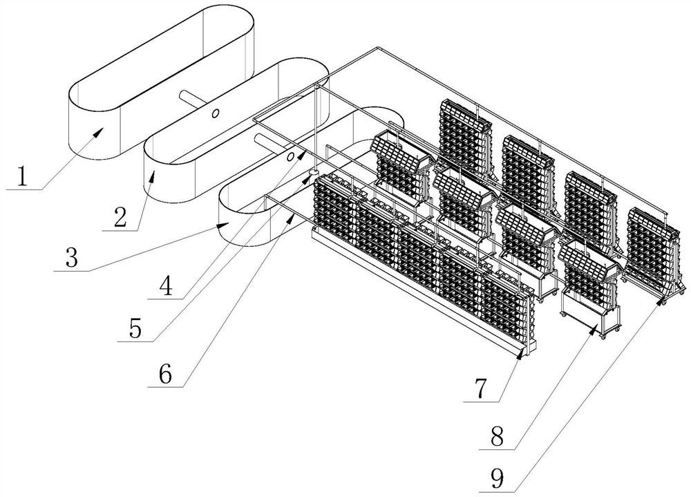 Three-dimensional combined movable fish and vegetable symbiosis system