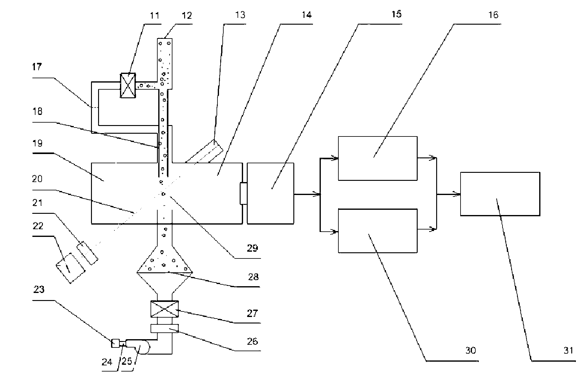 Novel real-time PM2.5 (particulate matter 2.5) mass concentration monitoring device and monitoring method