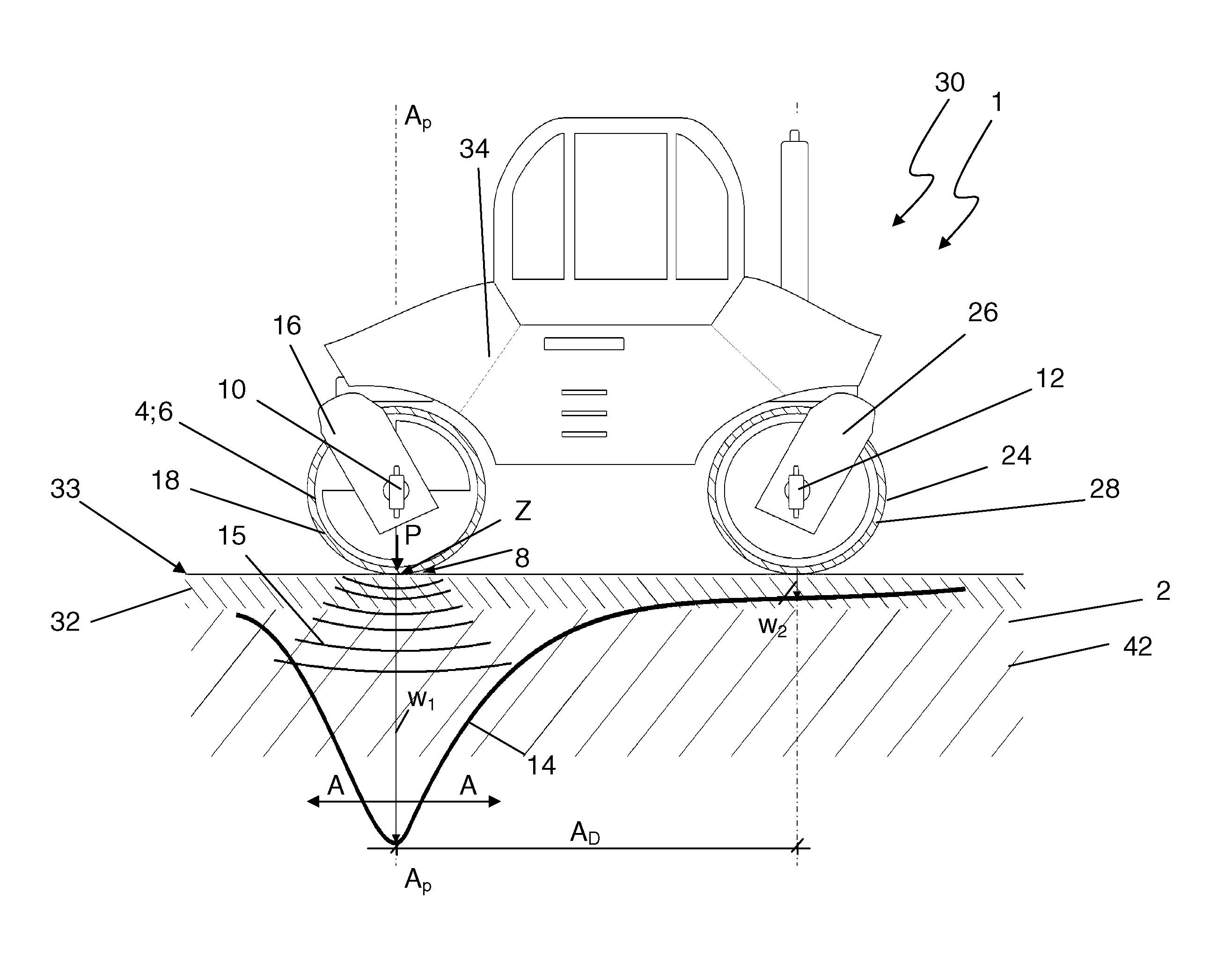 Drivable device for compacting a soil layer structure and method for ascertaining a layer modulus of elasticity of an uppermost layer of this soil layer structure