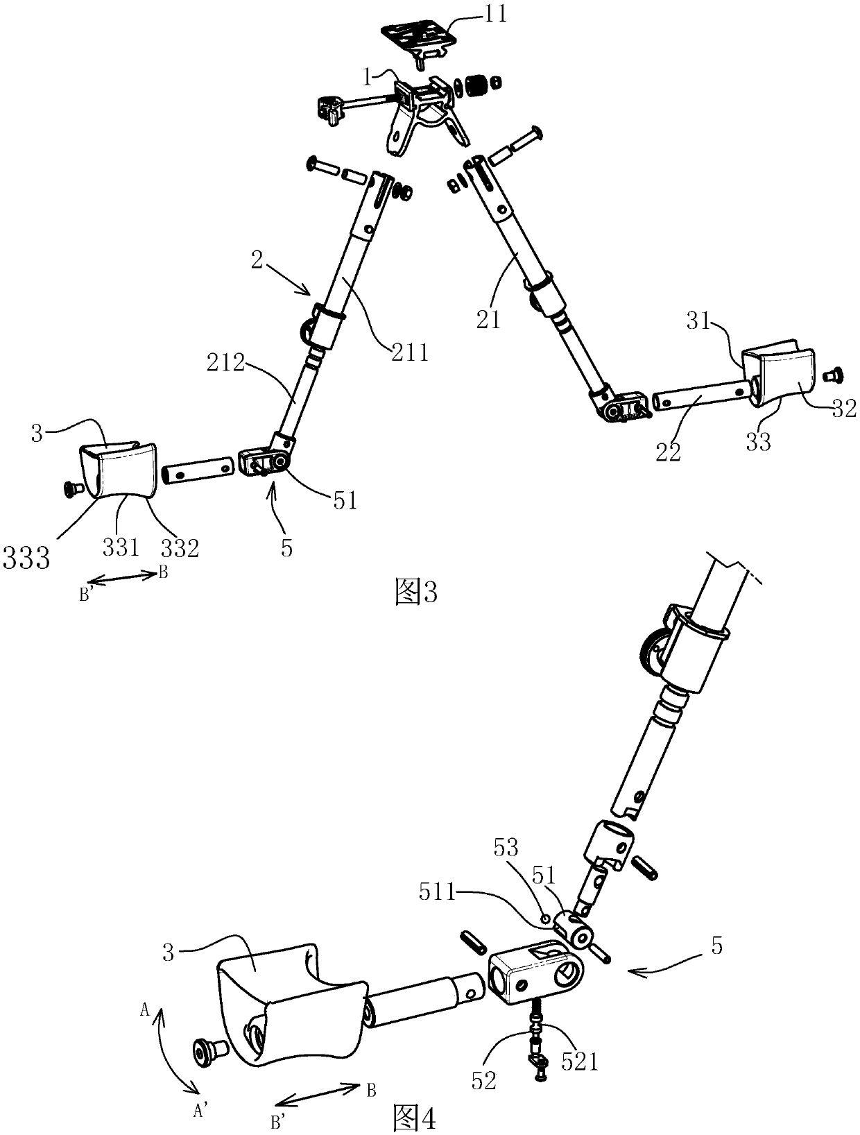 Arm support type camera support