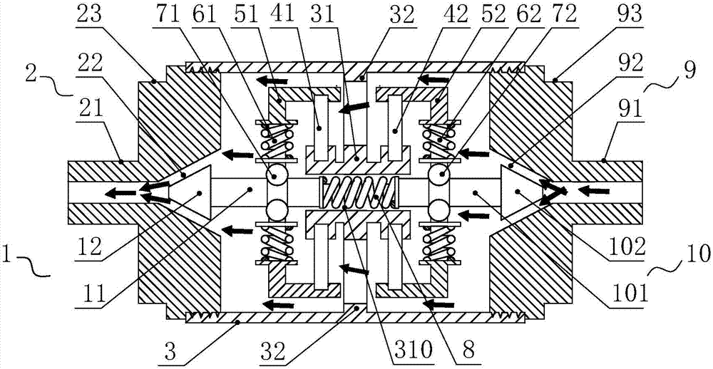 Dual-valve safety device capable of being repeatedly used