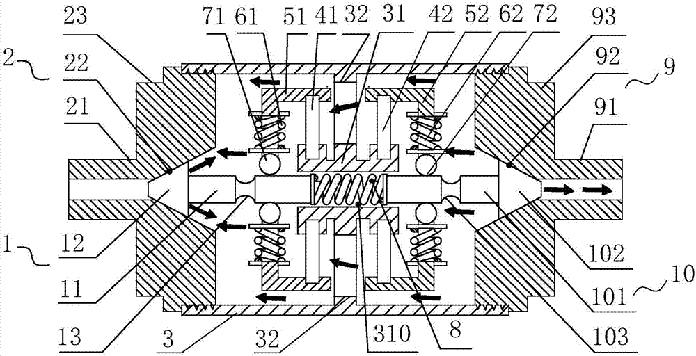 Dual-valve safety device capable of being repeatedly used