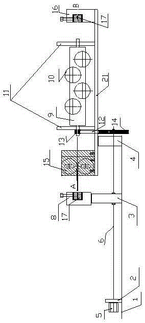 Device for straightening steel wire split from steel wire rope