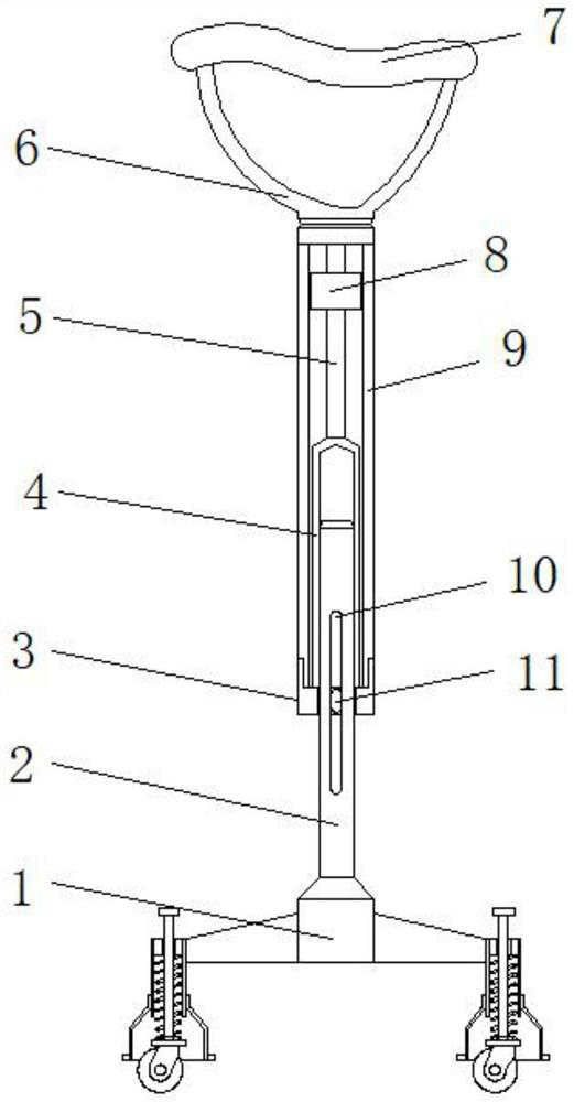 Adjustable telescopic anti-skid walking stick