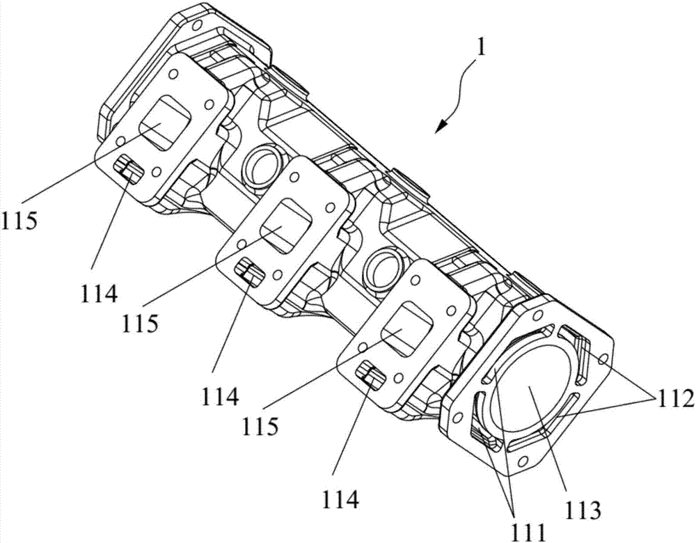 Divided cavity and divided flow type exhaust pipe assembly and engine