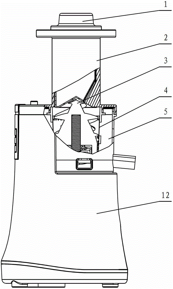 Juice extracting head and low-speed juice extracting machine with same