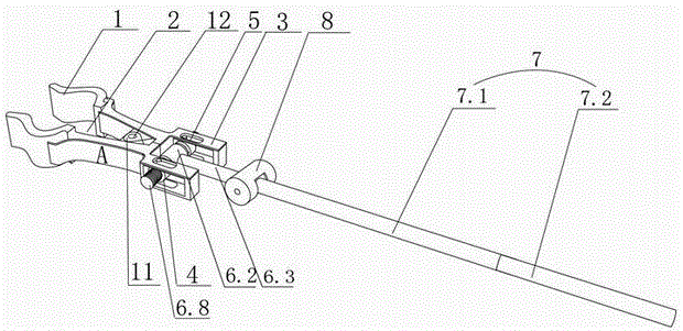 Clutch straight rod short-circuit grounding device