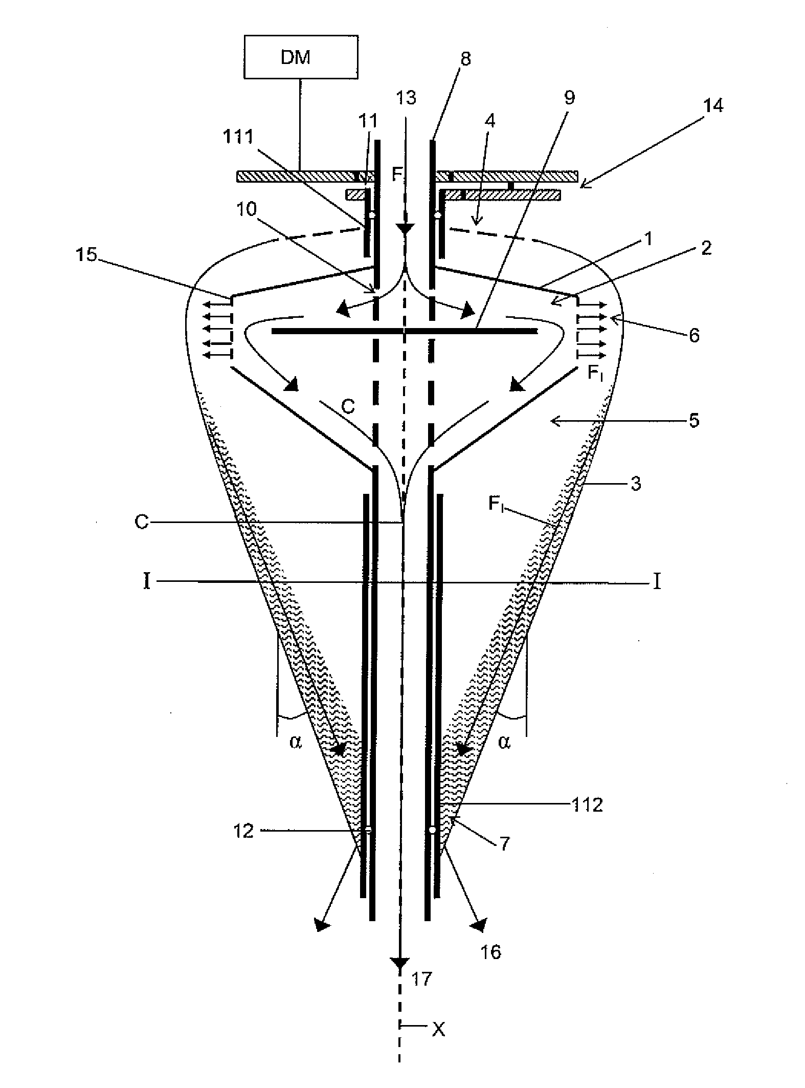 Filtering device and a method of filtering a fluid