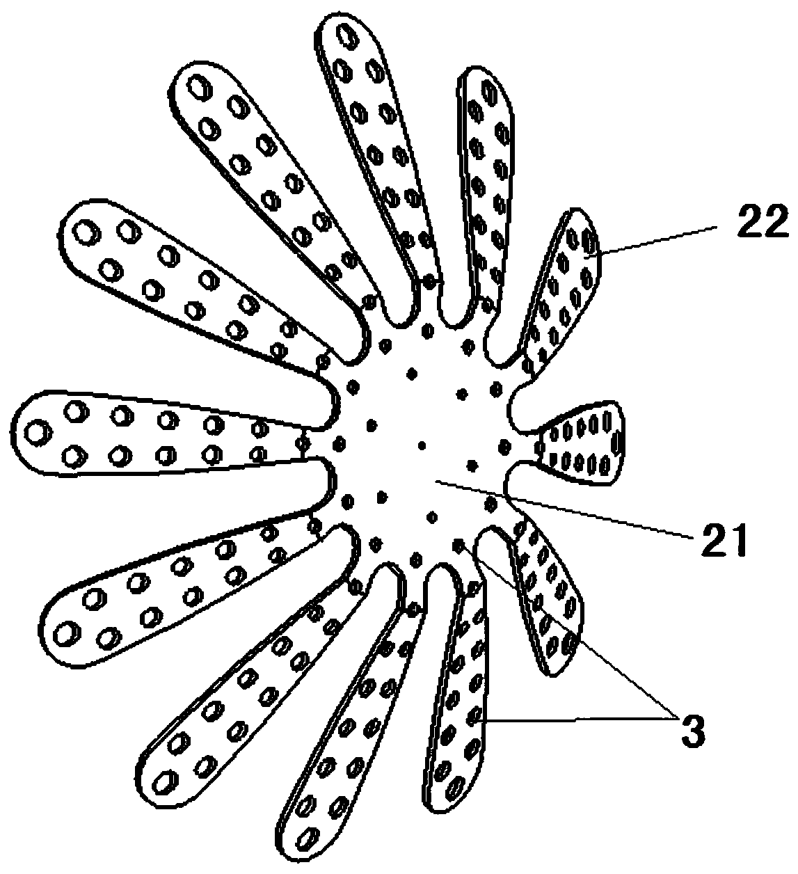 Gas-gas mixed flame stabilization device