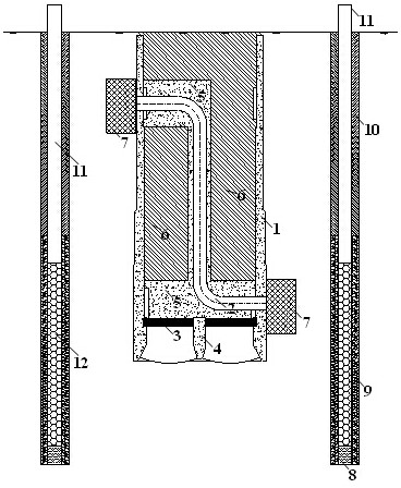 Deep and large water taking open caisson structure in high-pressure water area and construction method