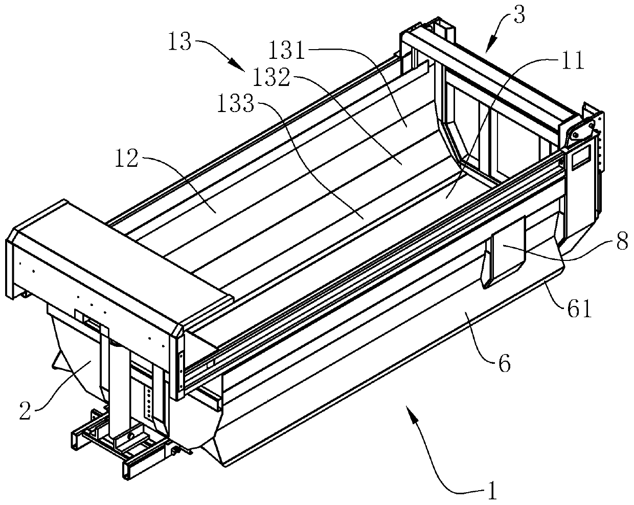 Dump truck container structure