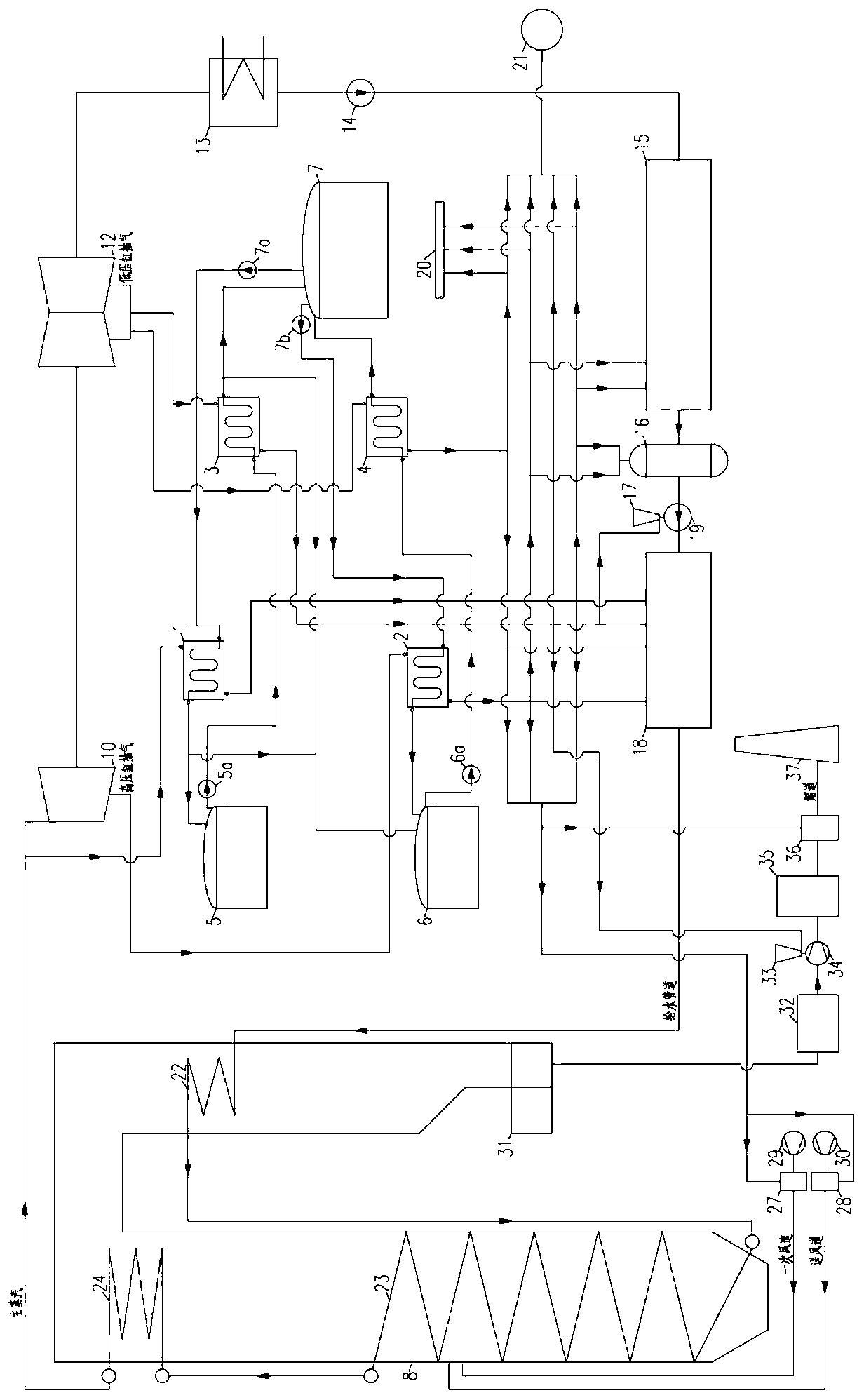 Thermal power generating unit fused salt step energy storage and discharge peak regulating system and method