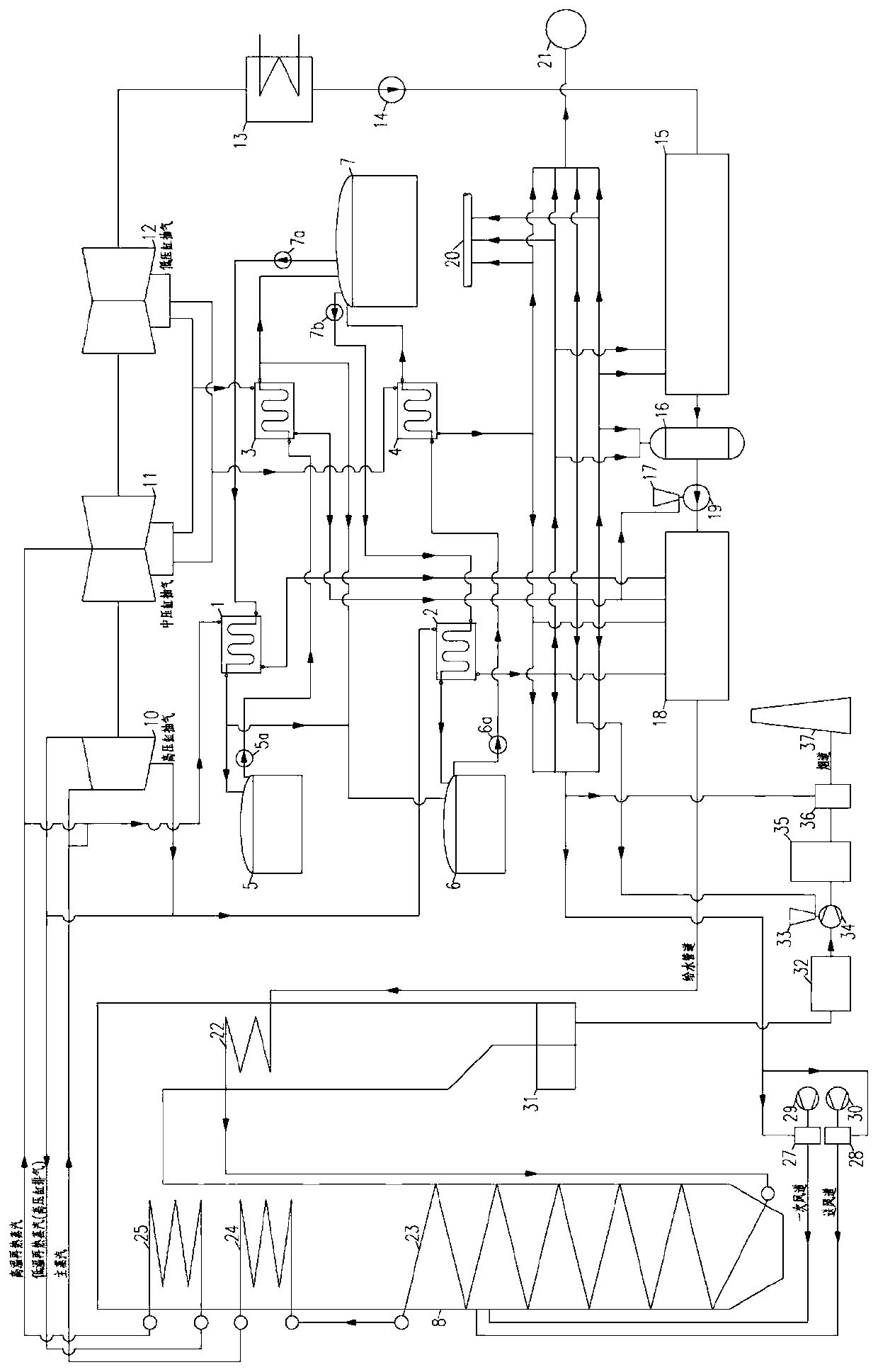 Thermal power generating unit fused salt step energy storage and discharge peak regulating system and method