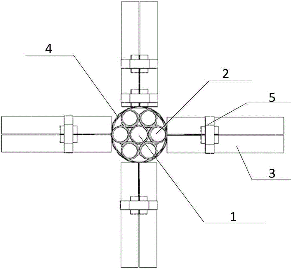 Beam-column semi-rigid connection structure based on bamboo frame