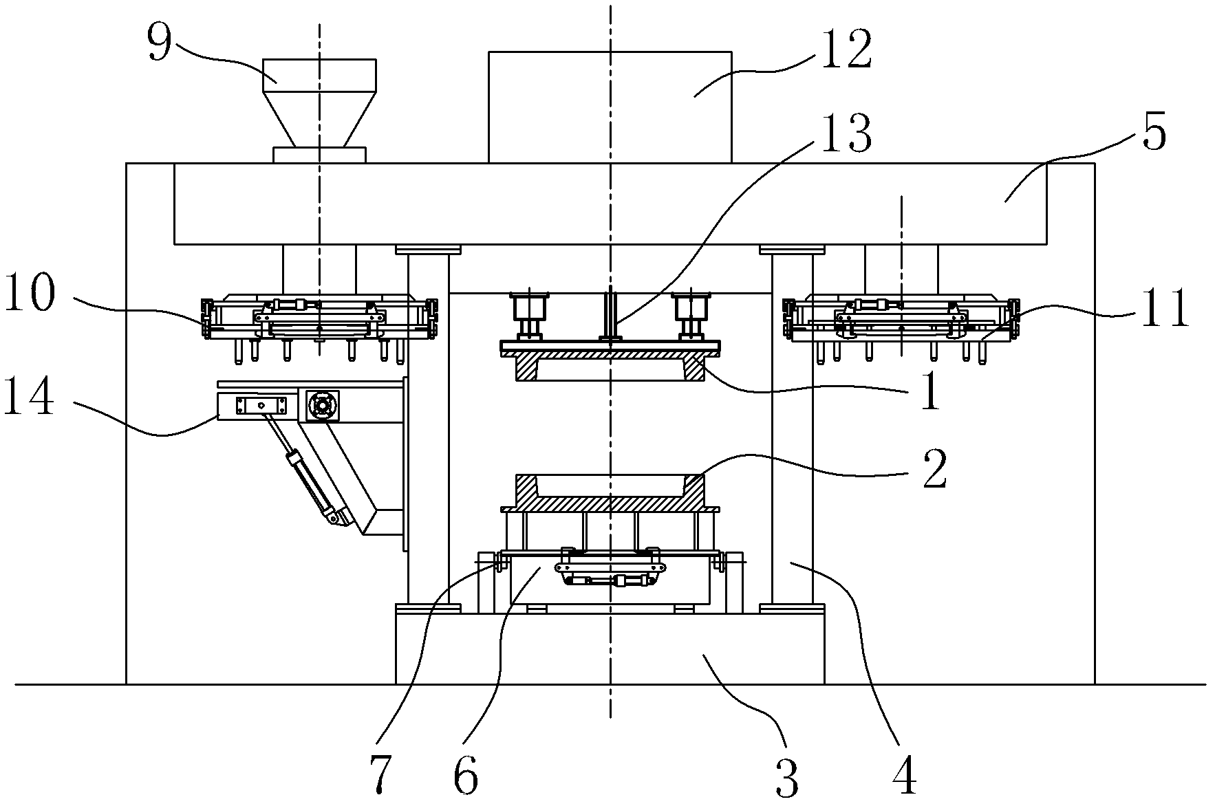 On-line core making technology and device