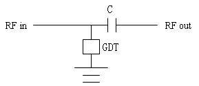 DC blocking type low residual voltage gas tube lightning arrester