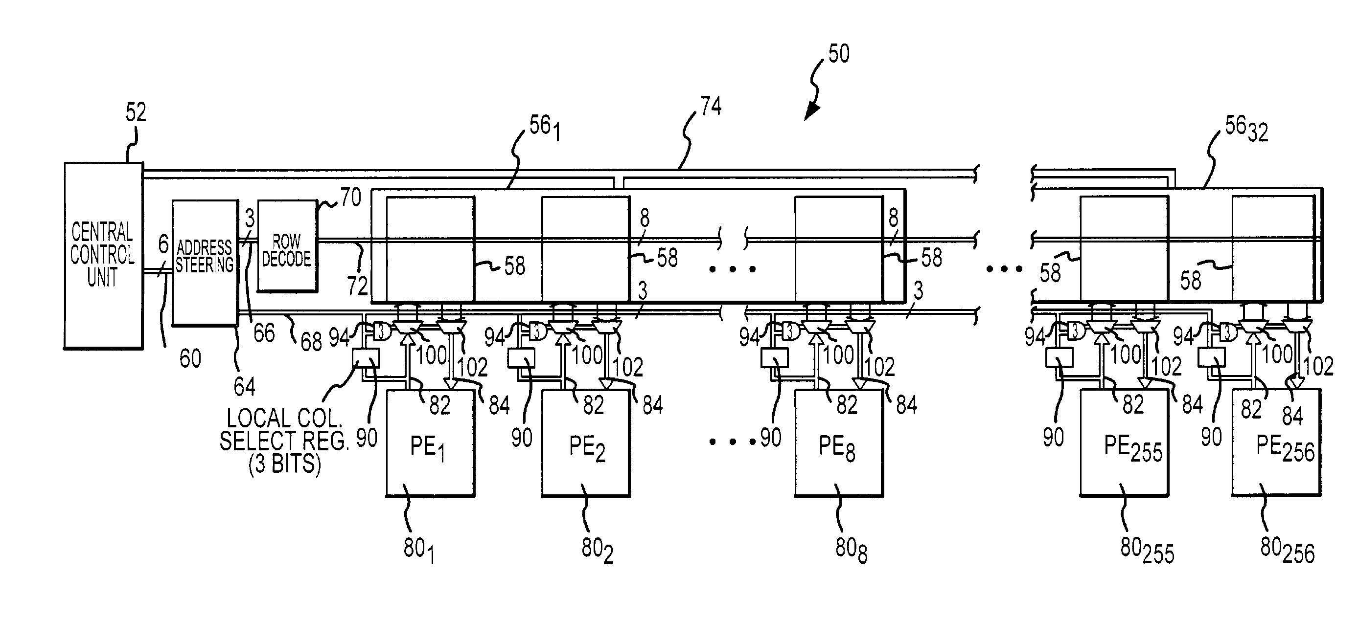 Method and system for local memory addressing in single instruction, multiple data computer system