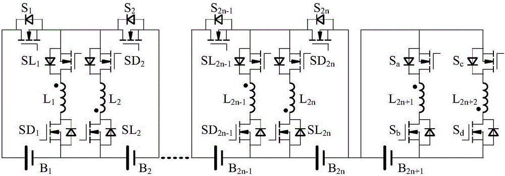 Series energy storage balance apparatus and method with point-to-point path