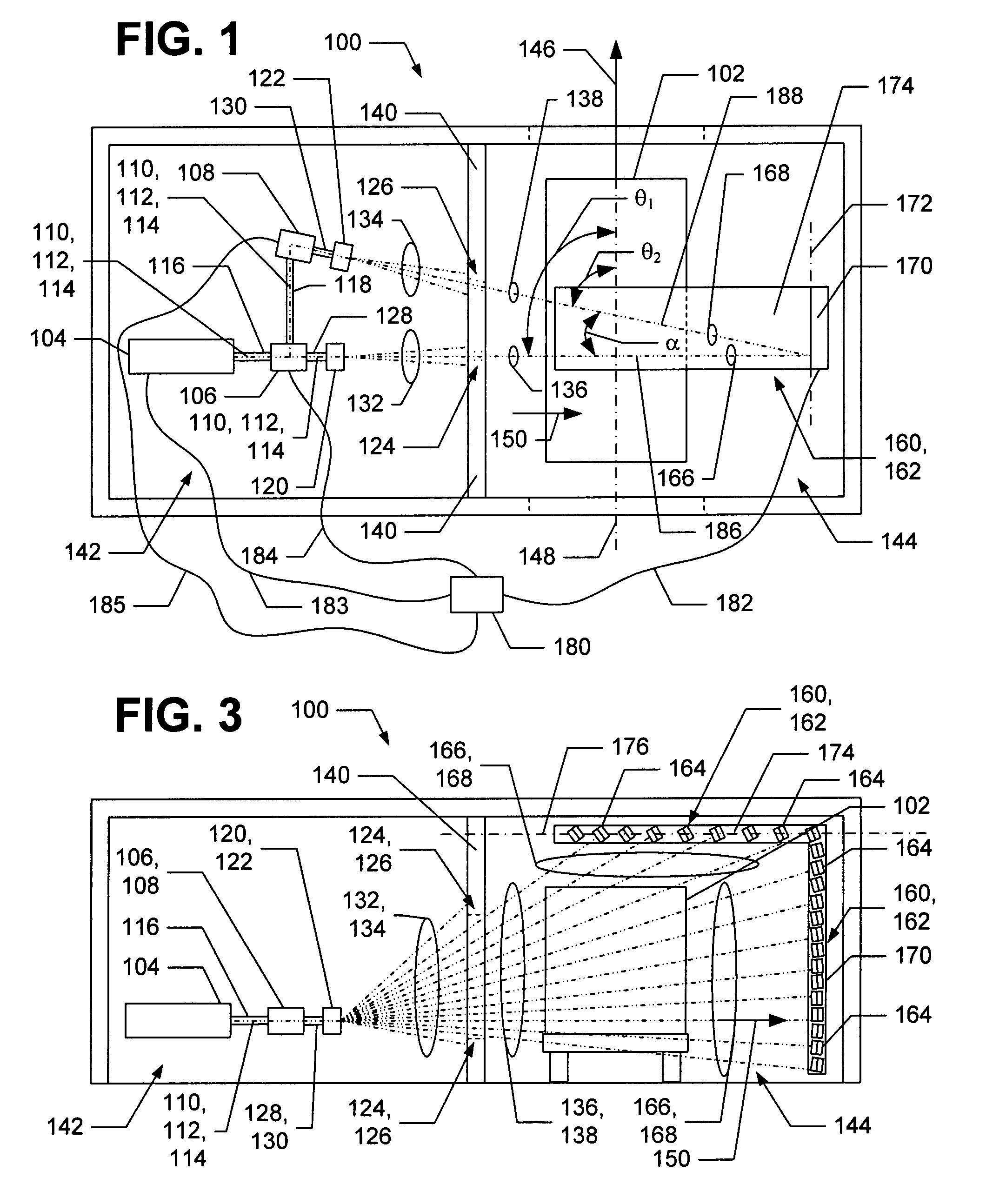 Angled-beam detection system for container inspection