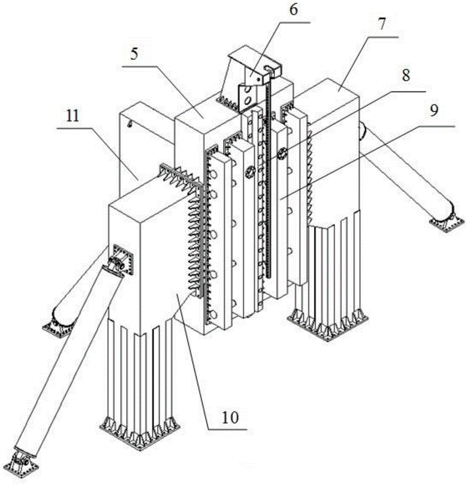 Large-scale gantry equipment has a level beam crawling lifting device