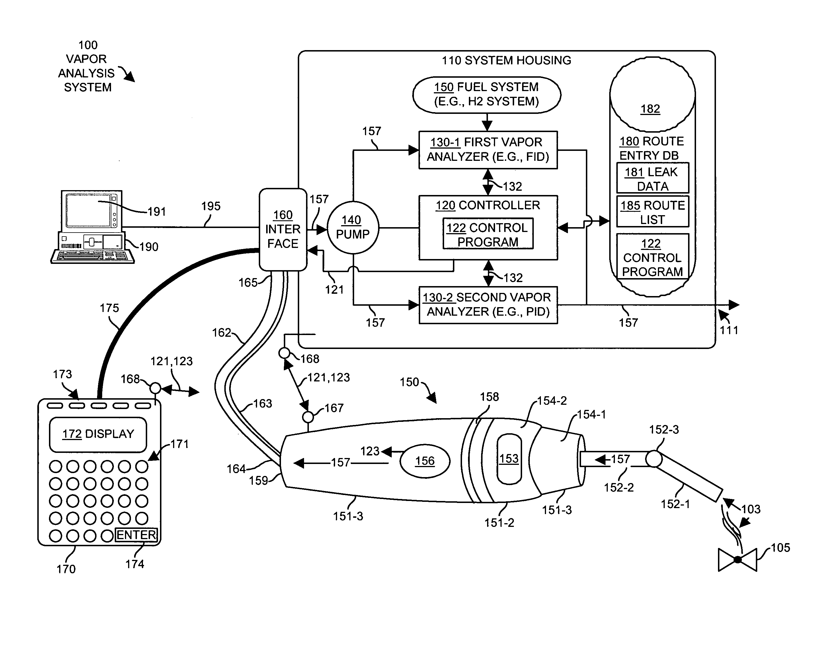 Vapor analysis apparatus and method