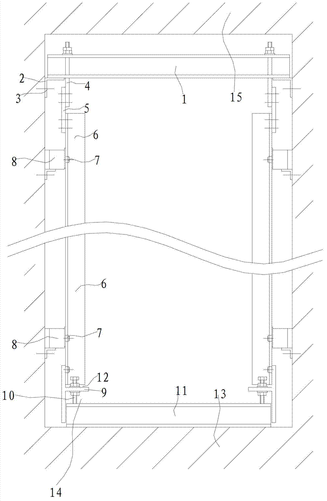 Unloading device for guide rail of high speed elevator