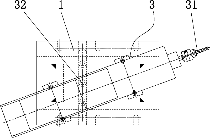 Combined machine tool for drilling oil hole of connecting rod and cutting big-head hole of connecting rod