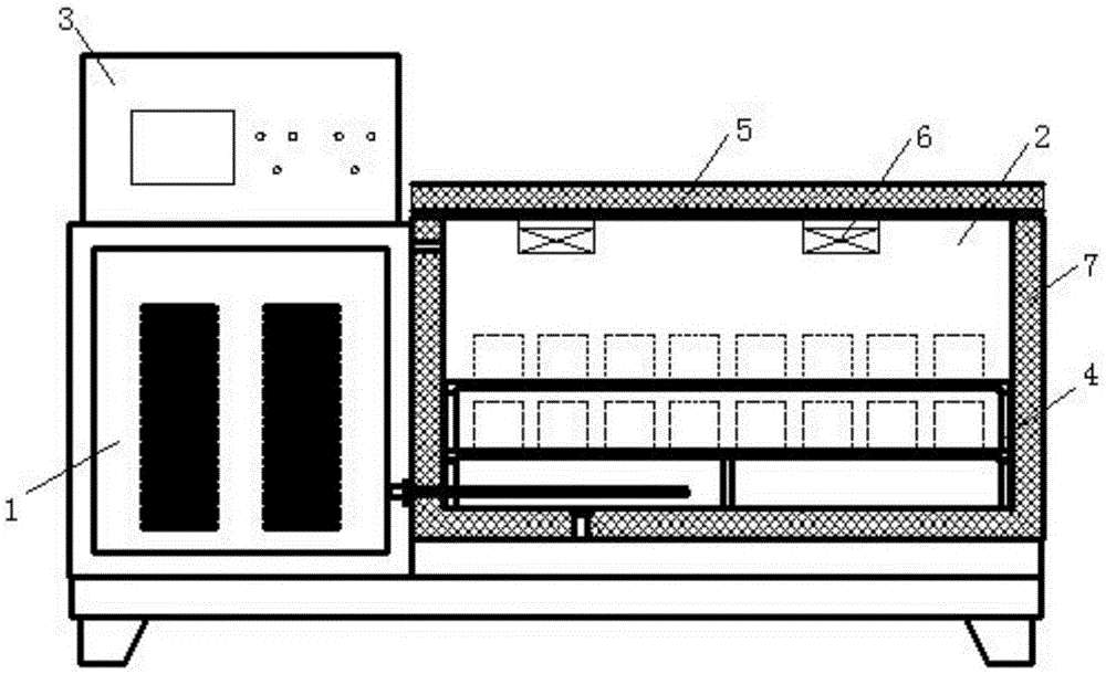 A sulfate test chamber with a high-temperature resistant layer